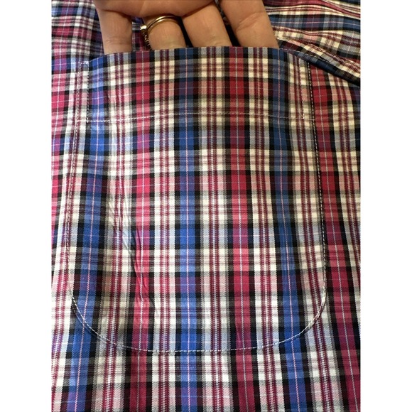 Peter Millar Shirt Mens XL  Blue Plaid 100% Cotton Long Sleeve Button Down - Picture 8 of 13